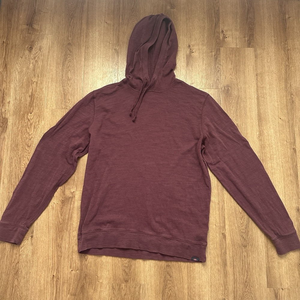 Fathery Men's Sunwashed Organic Hoodie In Maroon Size Large